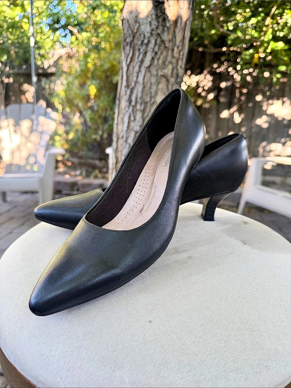 Clarks Kepley Vine Black Pointed Toe Pumps